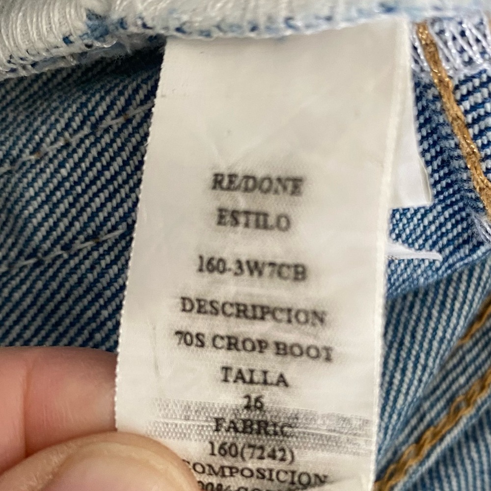 Re/Done 70s Raw Hem Crop Bootcut Jeans - Size‎ 26 NWOT - Picture 13 of 13